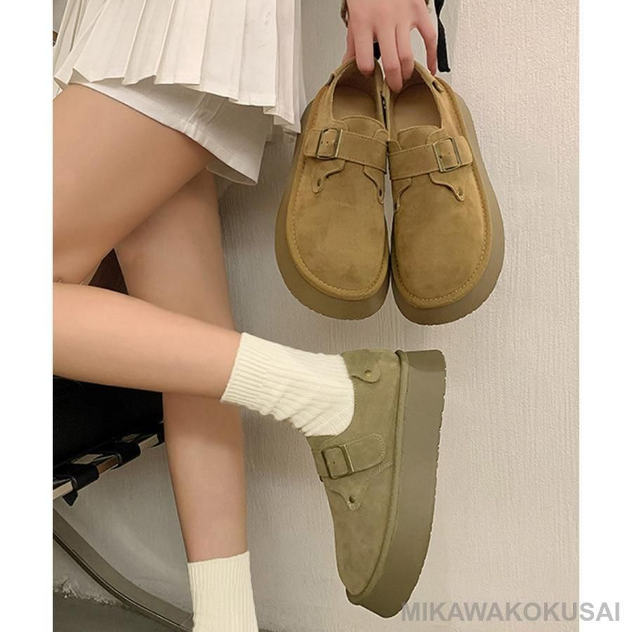 モカシンシューズ 厚底スエード調パンプス KIN-KAAI_COM