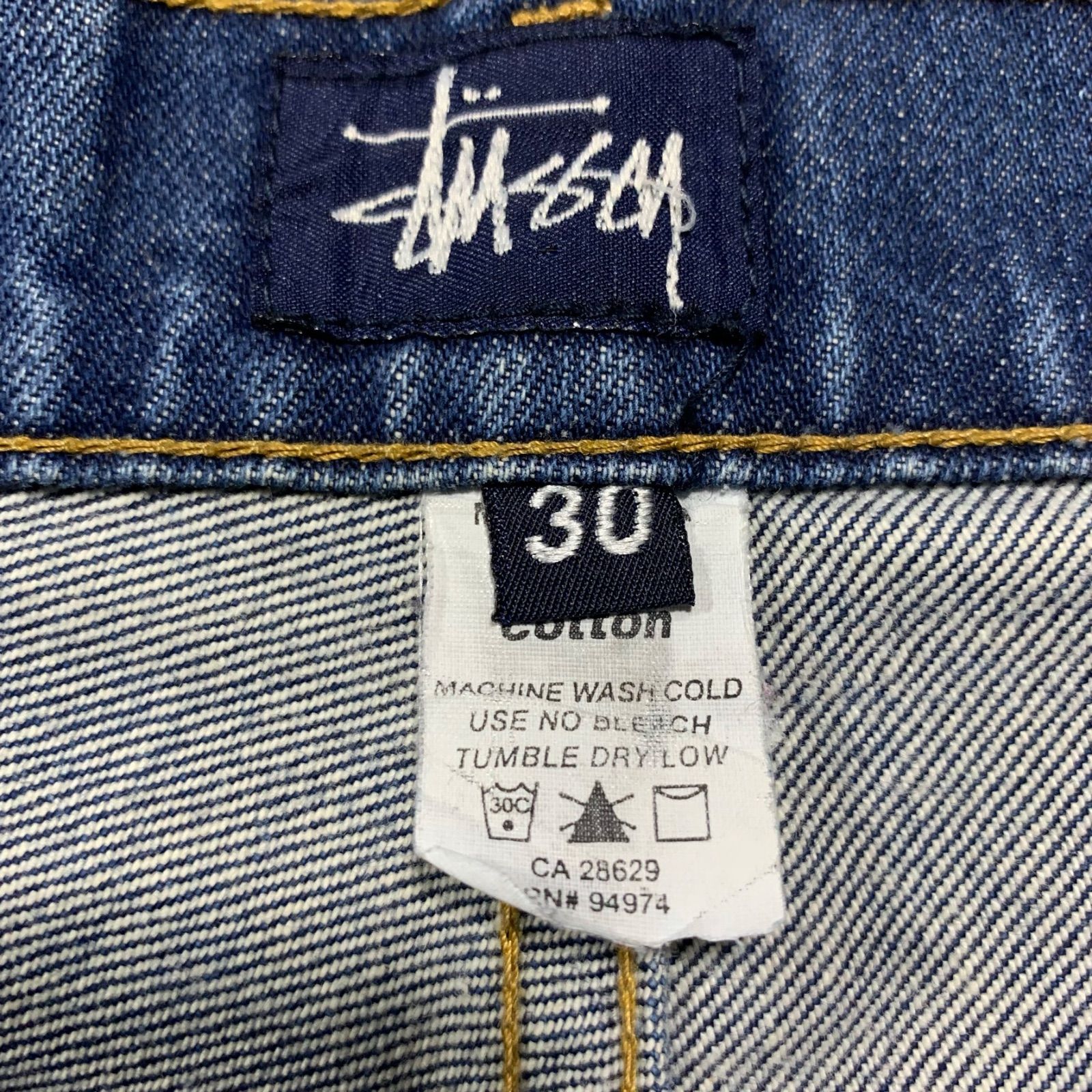 old stussy 90s USA製 ブラックデニムパンツ 30vintageused