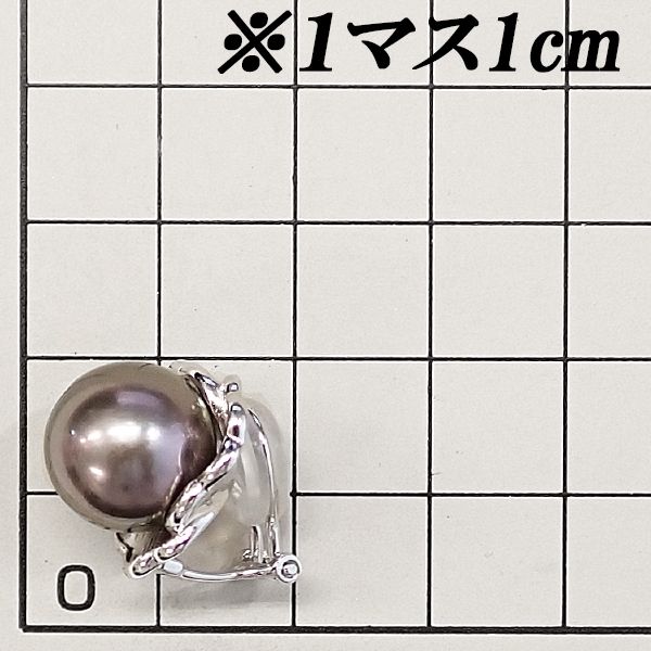 タサキ 田崎真珠 黒蝶真珠(南洋真珠) イヤリング K14ホワイトゴールド  