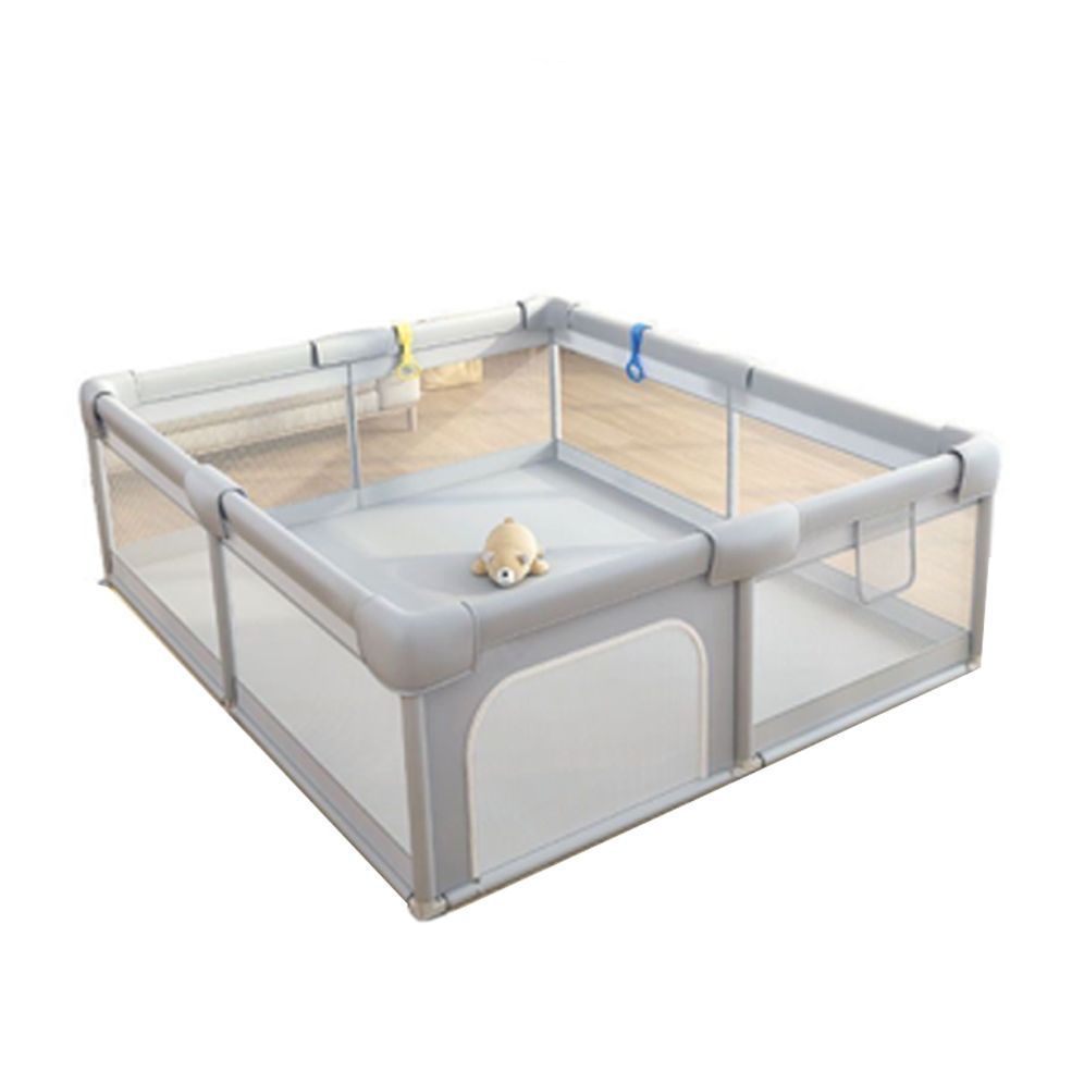子供の赤ちゃんベビーサークル メッシュ 四角 200cm×180cm 約2畳 通常サイズ ハイタイプ ファスナー扉付き ベビーサークル 組み立て式 洗えるカバー 赤ちゃん お昼寝 安全 柵 セーフティーグッズ