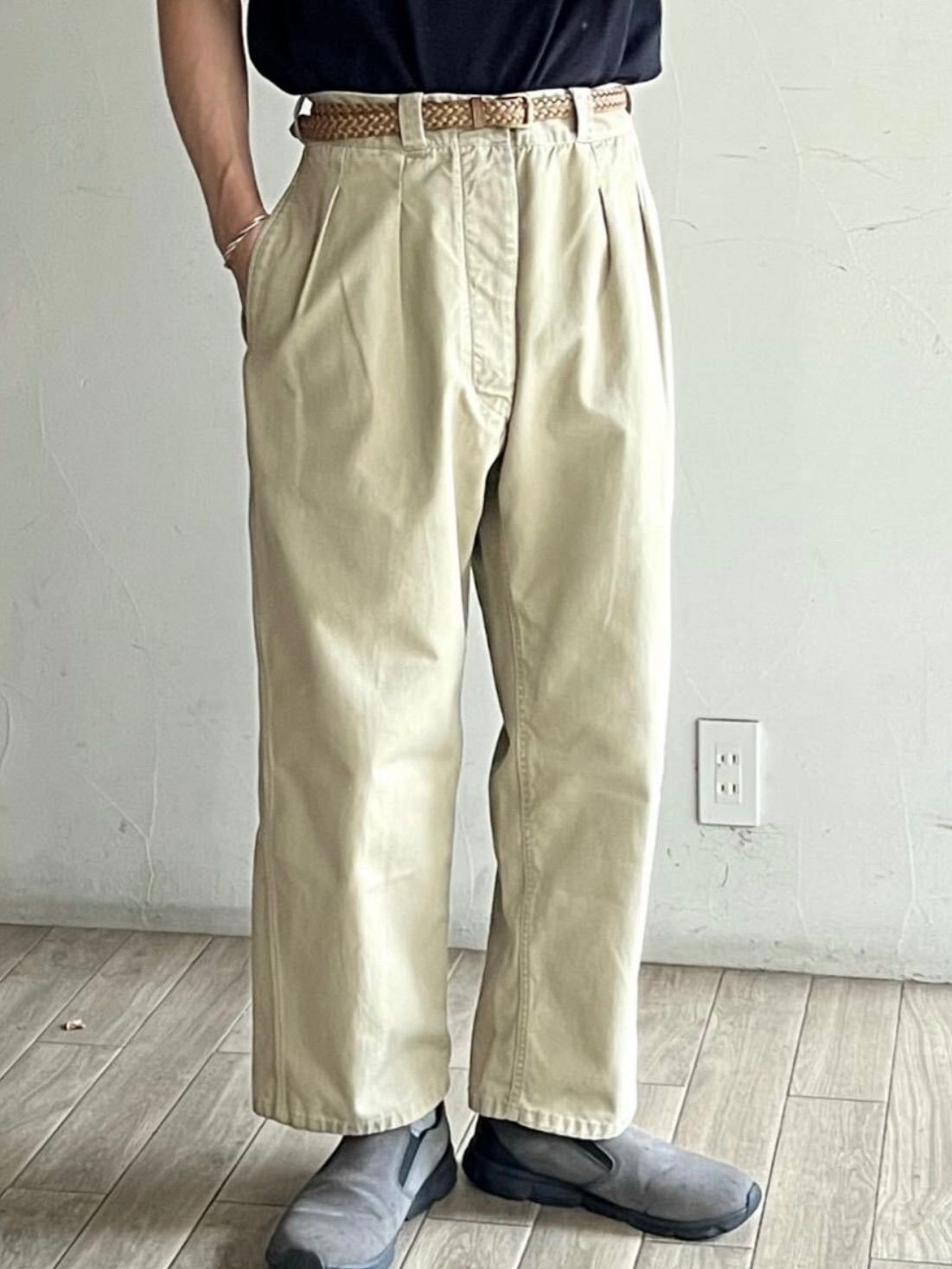 size 14》50s フランス軍 M52 チノパン / コットン ベージュ