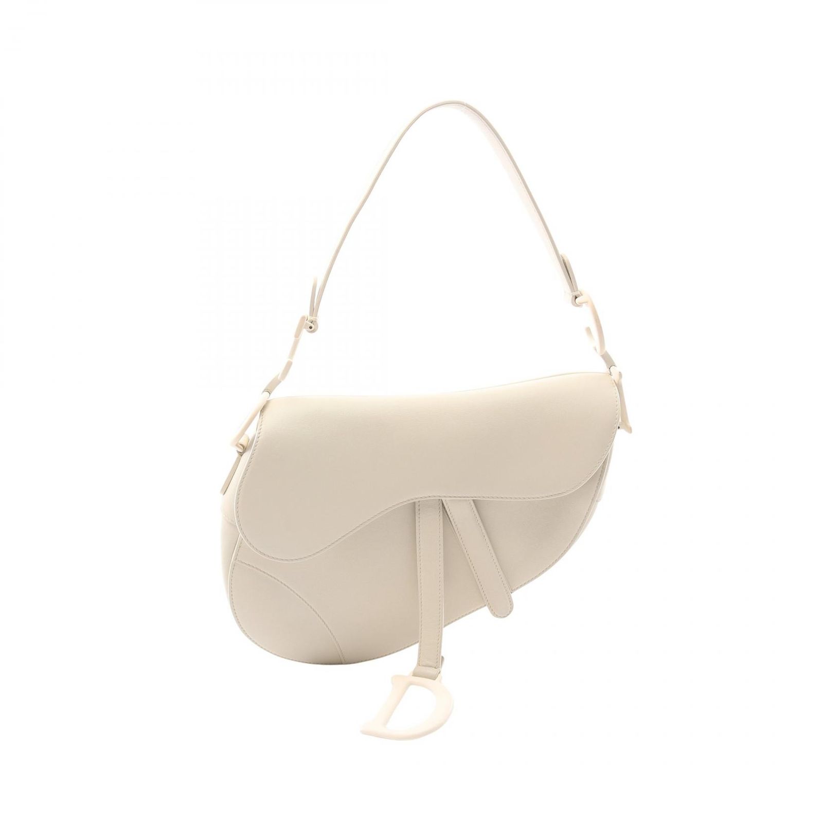 ディオール Dior ハンドバッグ SADDLE サドル オフホワイト レザー 