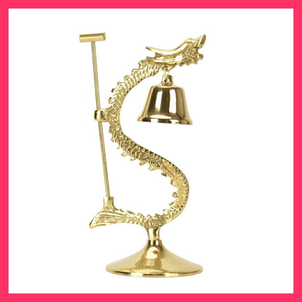 ☆スタッフおすすめ☆風水 龍の鐘 ゴールド ハンマー付き ヒーリング