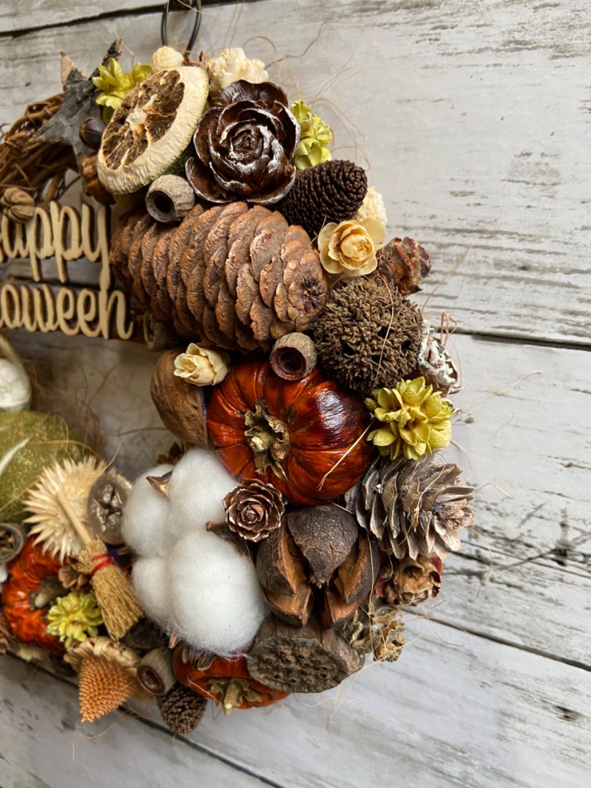4-291木の実リース ドライフラワードライフルーツ ハロウィン