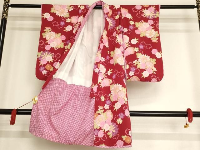 【美品】七五三(7歳用)正絹ふき綿仕立振袖と長襦袢 楽天市場】[ 正絹 ] 七五三 7歳 着物セット 女の子 御所車に檜扇