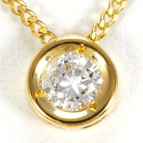 K18YG ネックレス NECKLACE ダイヤ 0.14 総重量約1.9g 約40cm