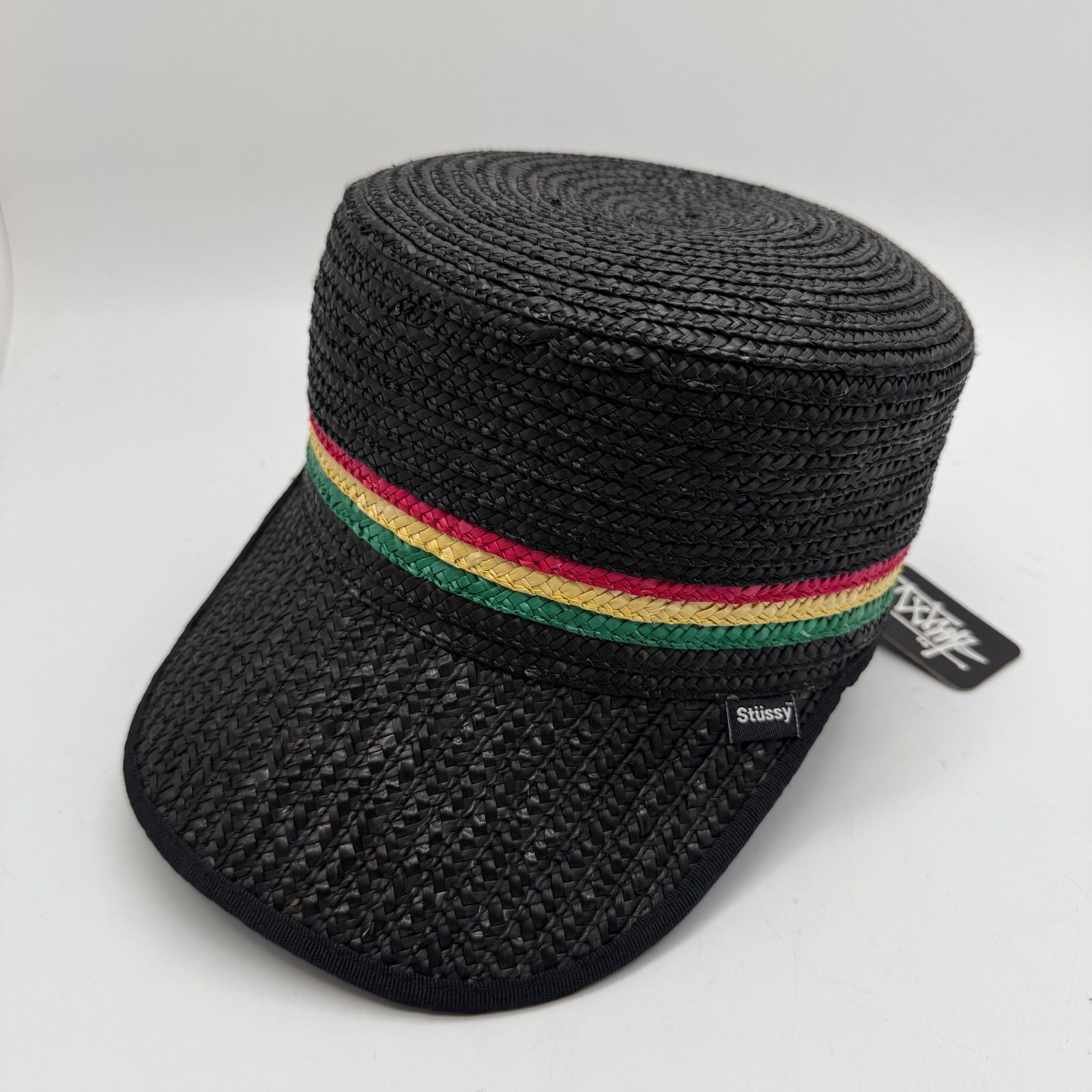 STUSSY 00s NWT Rasta straw cap 25th ステューシー ラスタカラー