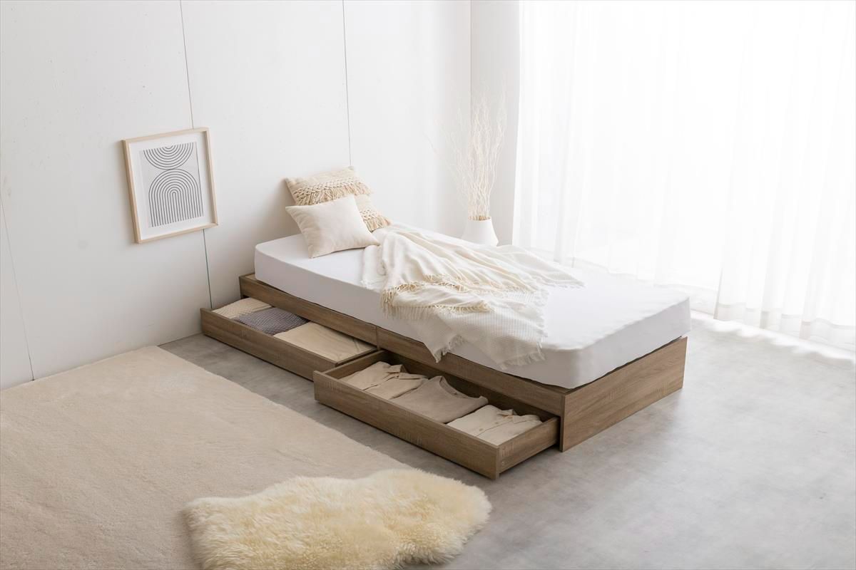 ヘッドレス収納付きベッド