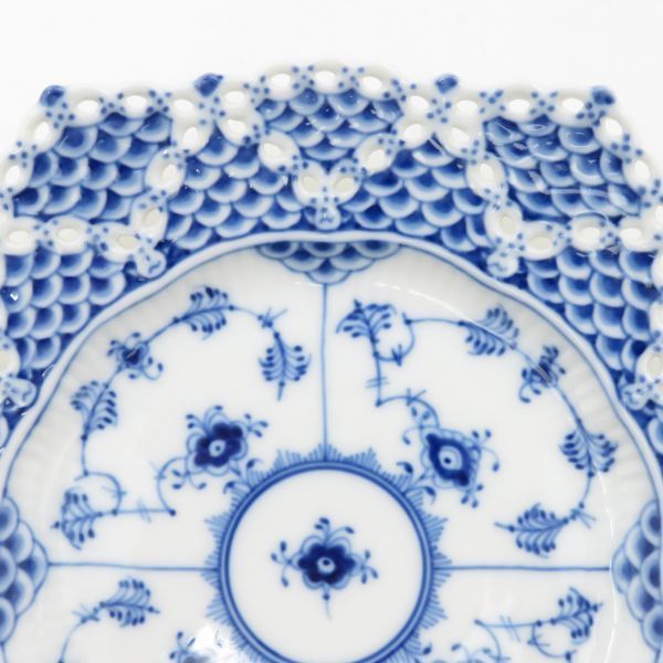 極美品ロイヤルコペンハーゲン ブルーフルーテッド ダブルレースプレート 21cm ブルーフルーテッド フルレース プレート ダブルレース 21cm