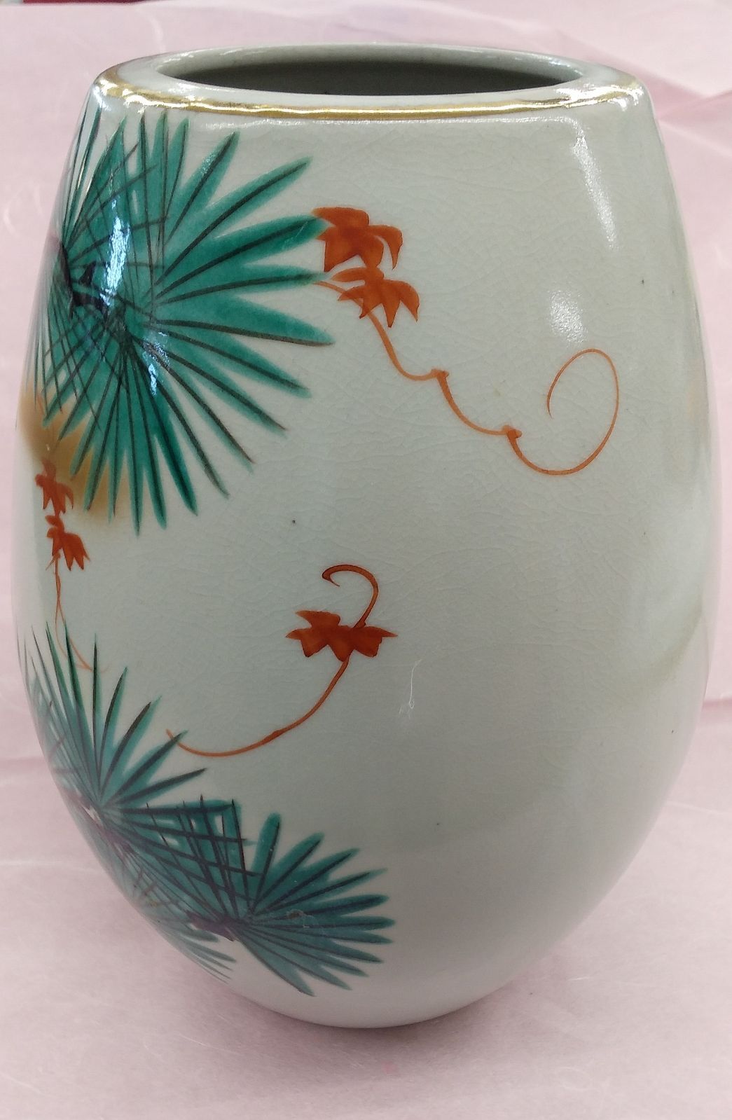 九谷焼　玉竜　壺 九谷焼 玉竜 花瓶 壺 高さ約22cm 鳥2羽 昭和レトロ - メルカリ