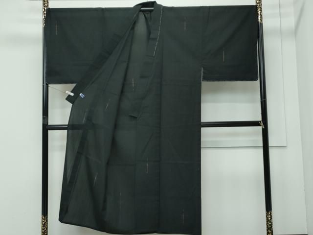 平和屋本店 上 男性 綿薩摩 木綿 キングサイズ さつま絣 黒地 証紙付き ♥ CZAA4061s5