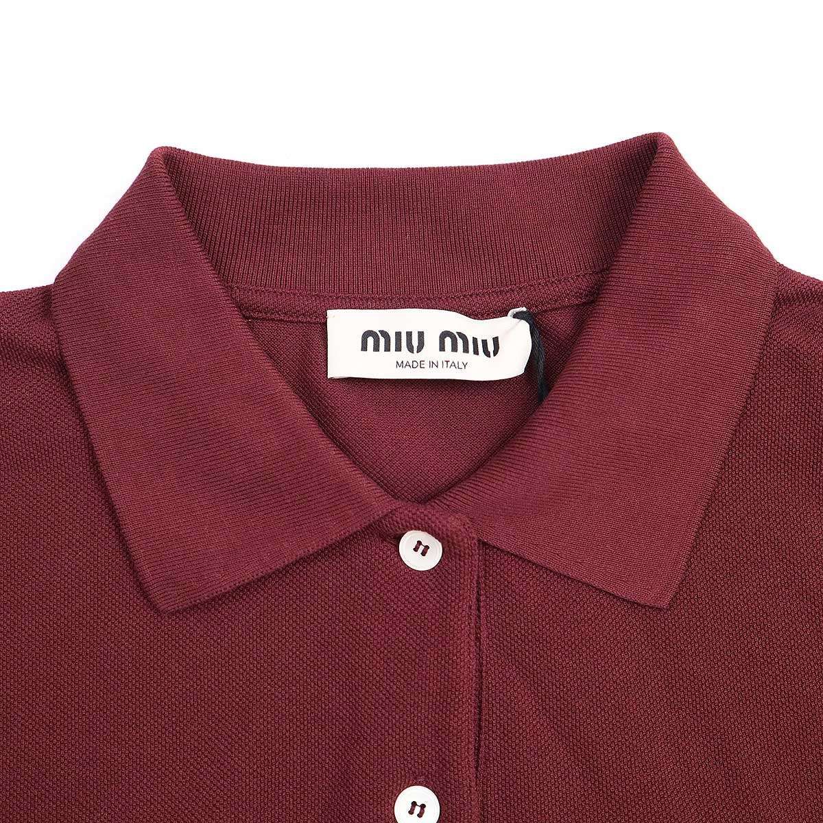 miu miu ミュウミュウ Cotton Pique MIU Logo Polo Shirt