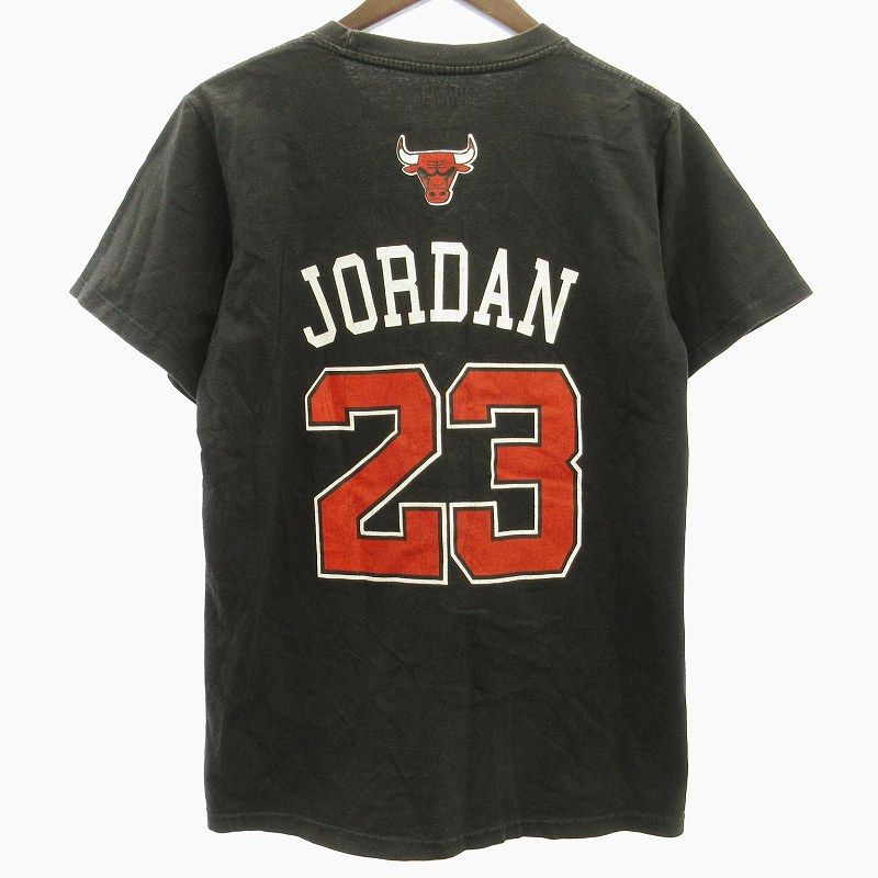 シカゴブルズ CHICAGO BULLS 80's～90's ヴィンテージ プリント Tシャツ カットソー JORDAN 23 マイケルジョーダン 当時物 黒 ブラック 0223 GY31 AA