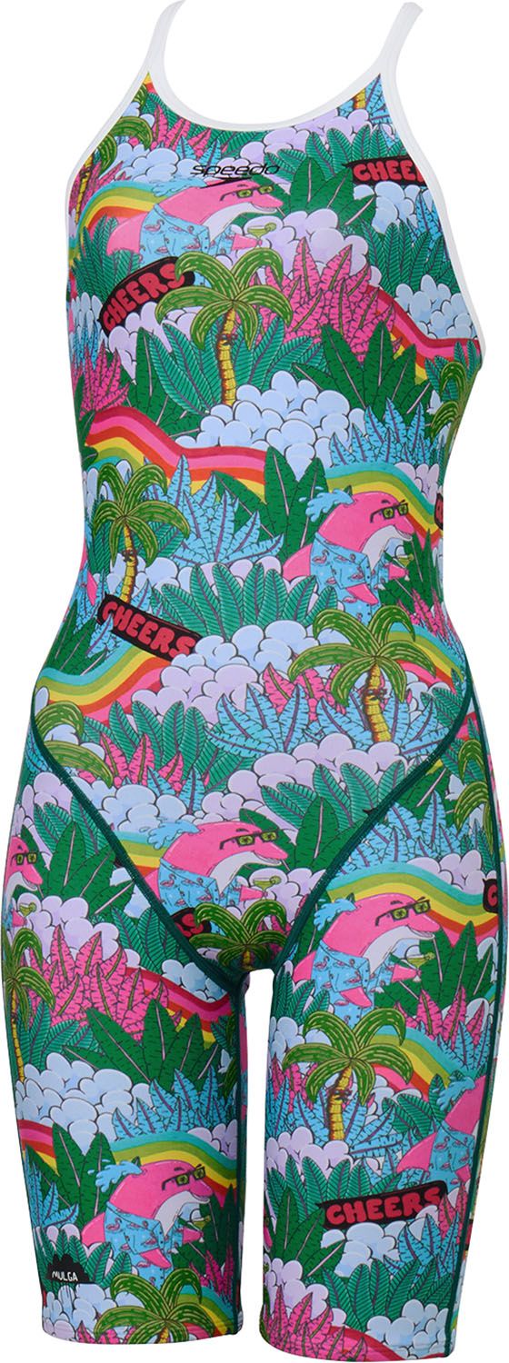 スピード Speedo スイミング 水泳 スイム レディース 競泳 水着 ウィメンズ 女性 ストレッチ 耐塩素性 プール トレーニング 練習 部活動 学生 PG ピンク×グリーン