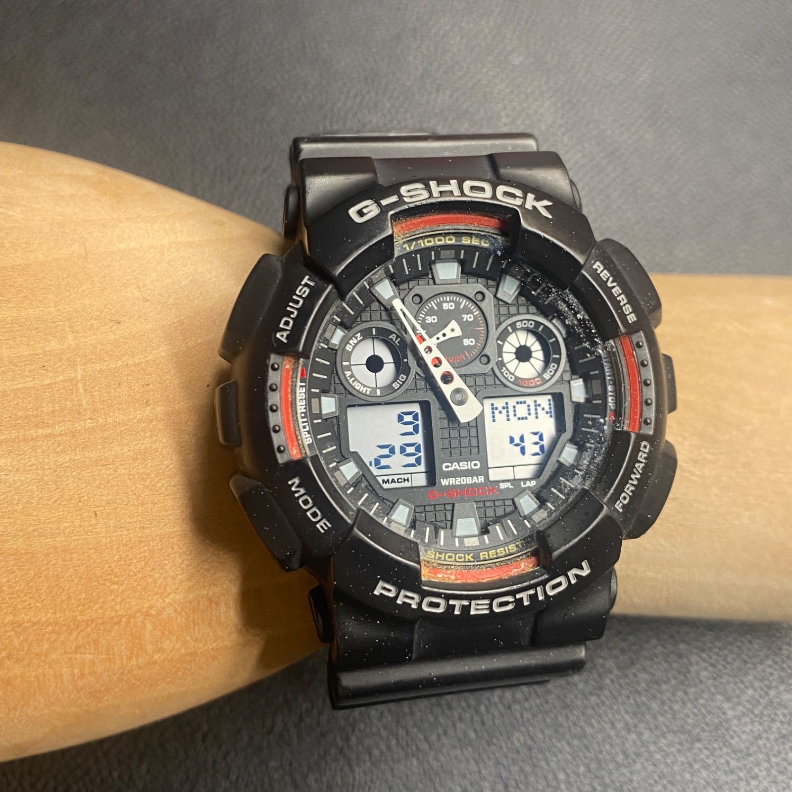カシオ CASIO GA-100 G-SHOCK アナデジ 腕時計 ブラック - メルカリ
