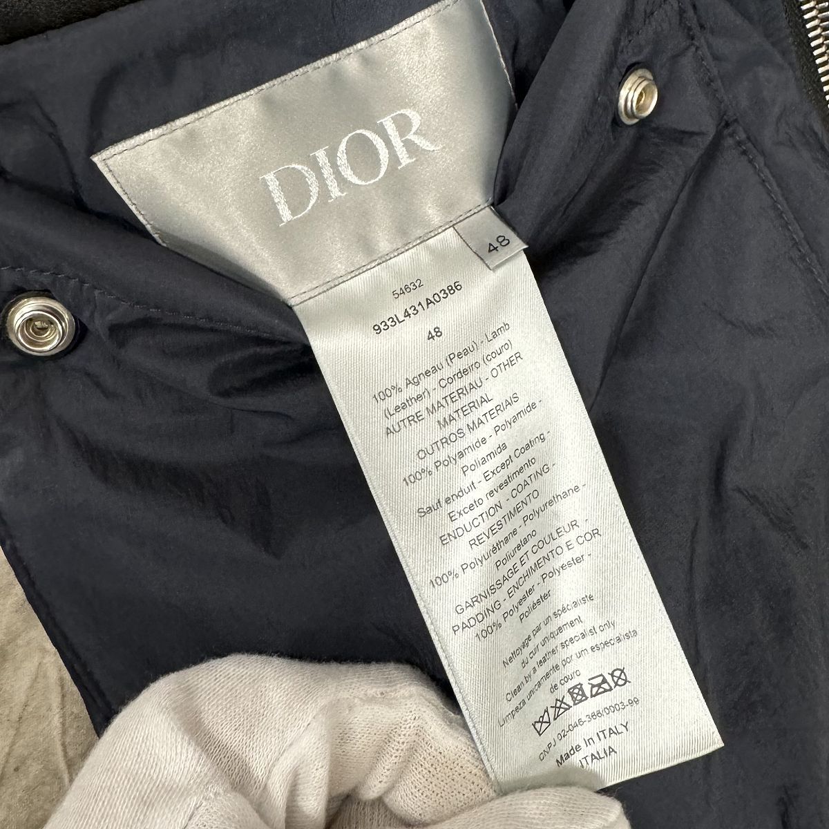 【JPタグ】DIOR/ディオール【19AW】リバーシブル ナイロン切替 ジップアップ レザージャケット 933L431A0386/48