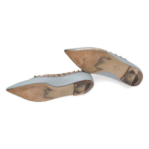 VALENTINO GARAVANI ロックスタッズフラットシューズ38 ヴァレンティノガラヴァーニ ロックスタッズ フラットシューズ