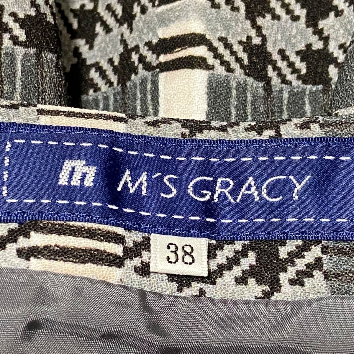 M'S GRACY(エムズグレイシー) スカート サイズ38 M レディース - グレー×ダークグレー×マルチ ひざ丈/千鳥格子柄