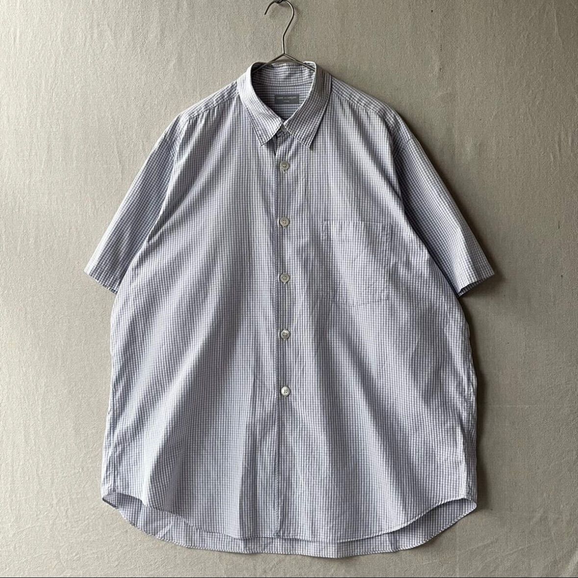 AD1998 COMME des GARCONS HOMME シャツ / チェック ブルー 半袖 アーカイブ ビンテージ 90s 田中オム T4-04138-1959