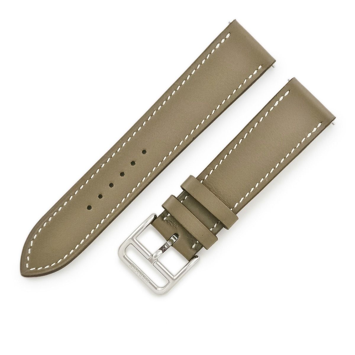 エルメス HERMES 腕時計パーツ 純正 レザー ステンレススチール グレージュ ストラップ ベルト バンド 19ｍｍ グレージュ 尾錠付 金具付 SS