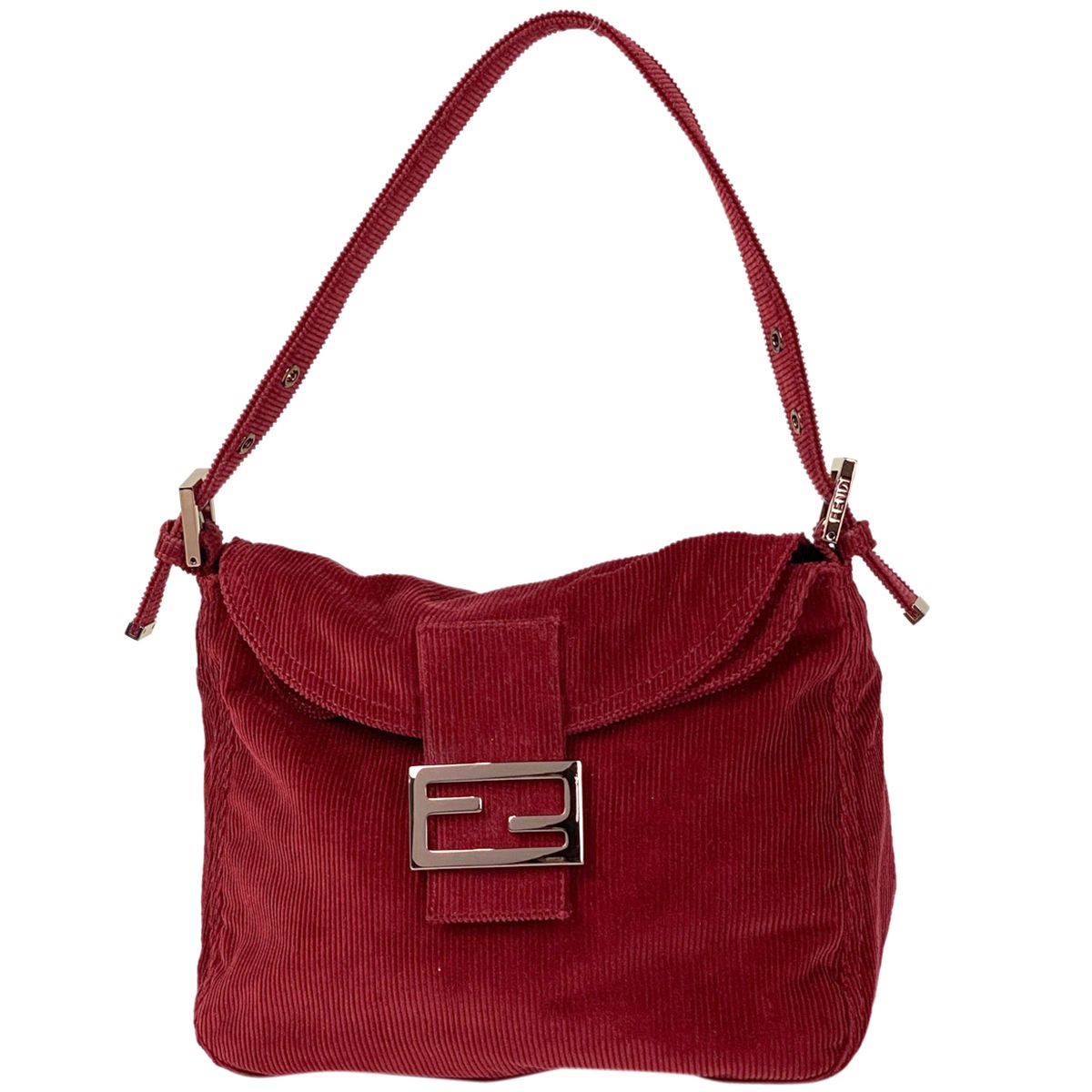 フェンディ FENDI ズッカロゴ ショルダーバッグ ハンドバッグ ハンドバッグ コーデュロイ レッド 8BR004 レディース 【中古】 - メルカリ