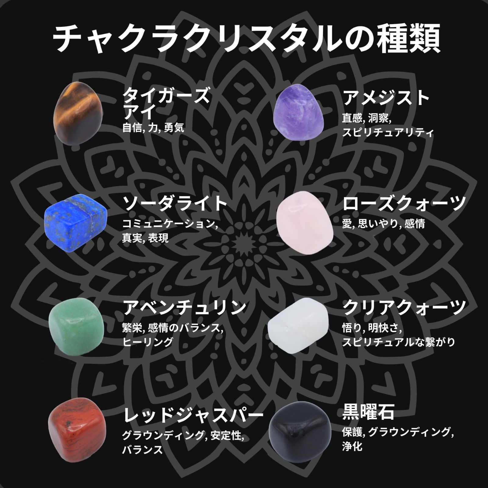 8個キット 天然形 ヒーリングクリスタル タンブル研磨仕上げ 8個キット 天然形 ヒーリングクリスタル タンブル研磨仕上げ