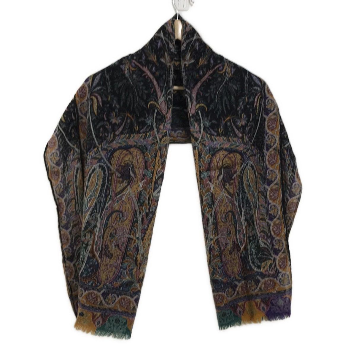 極美品☆ETRO エトロ ペイズリー イタリア シルク混 大判ストール ショール ETRO(エトロ) ストール(ショール)美品 - 極美品☆ETRO エトロ