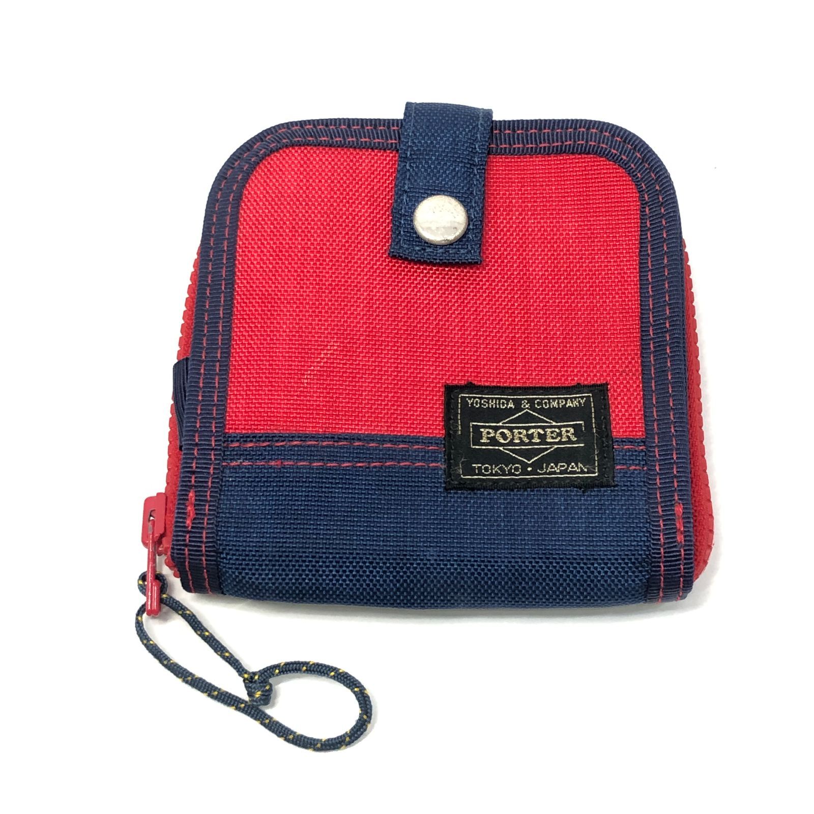 PORTER ポーター 吉田カバン VITAL 二つ折りラウンドジップ財布 レッド 