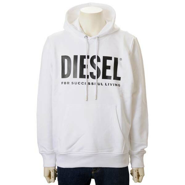 楽天スーパーSALE ポイント10倍 DIESEL ディーゼル パーカー メンズ ホワイト A02813 0BAWT 100 フーディー プルオーバーパーカー