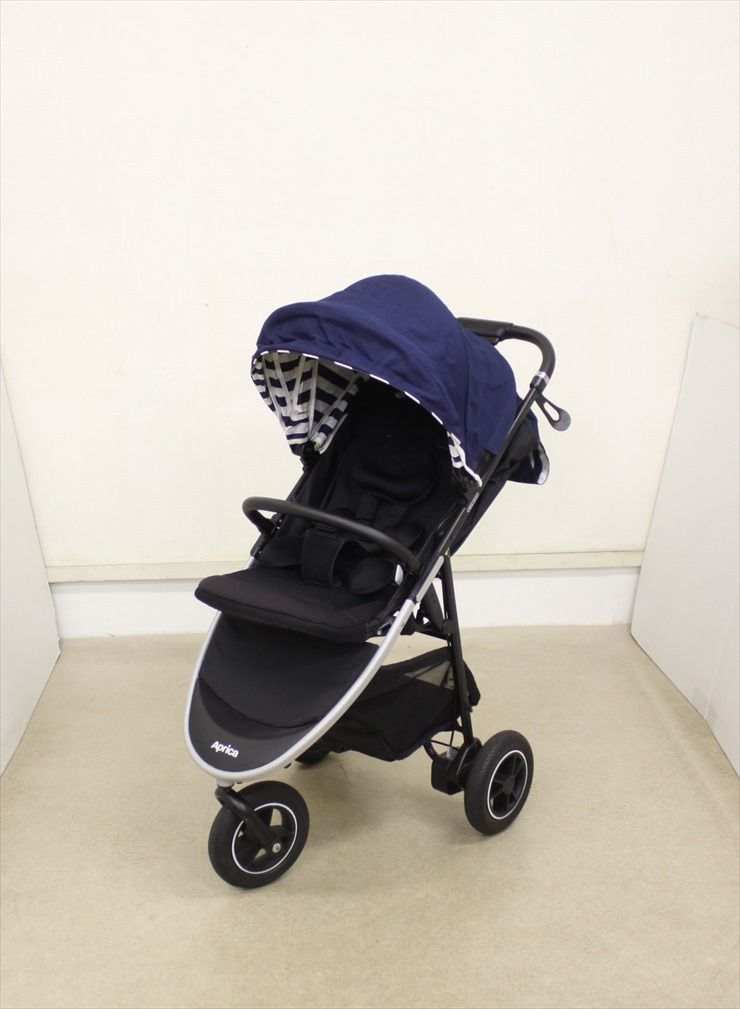 アップリカ 3輪ベビーカー バギー スムーヴ AD ネイビーボーダー