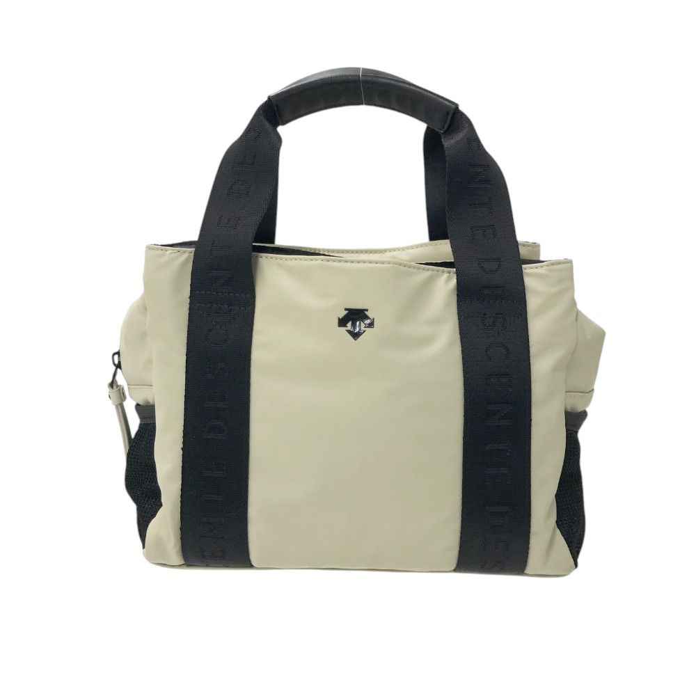 美品　descente カートバッグ ベージュ/ホワイト デサントゴルフ DESCENTE ゴルフ LADIES カートバッグ -デサント