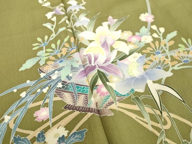 平和屋着物○本加賀友禅作家 岡本幸治 訪問着 飾花文 正絹 逸品