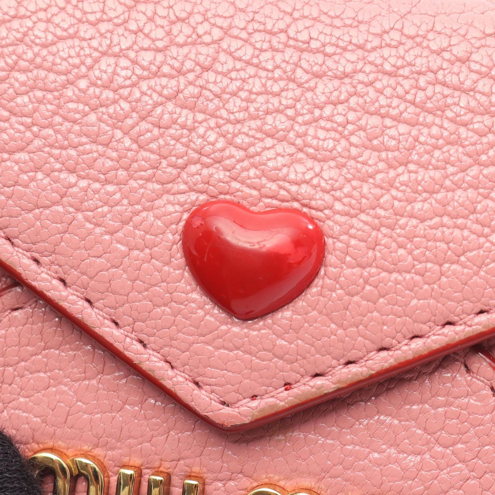 MIUMIU 3つ折財布 マドラス ラブレター ピンク ハート コンパクト miumiuラブレター マドラス ハート 三つ折り財布 ピンク - メルカリ
