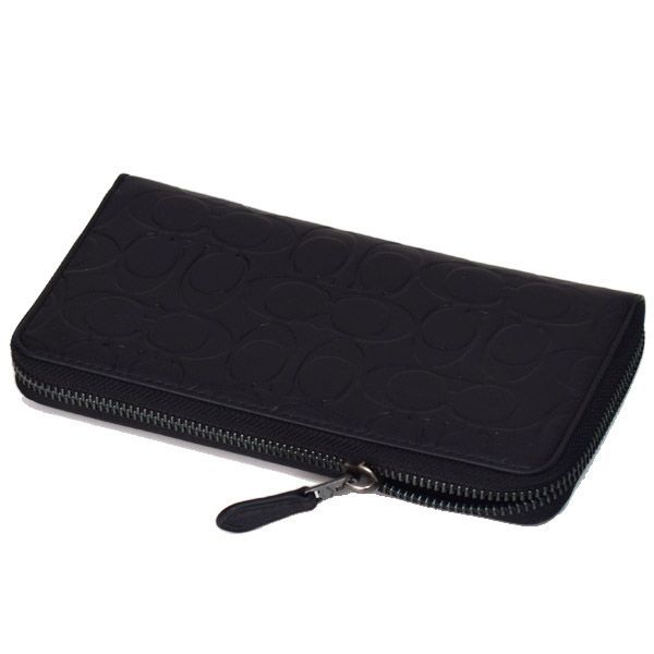コーチ メンズ 長財布 COACH カーフレザー シグネチャー 型押し