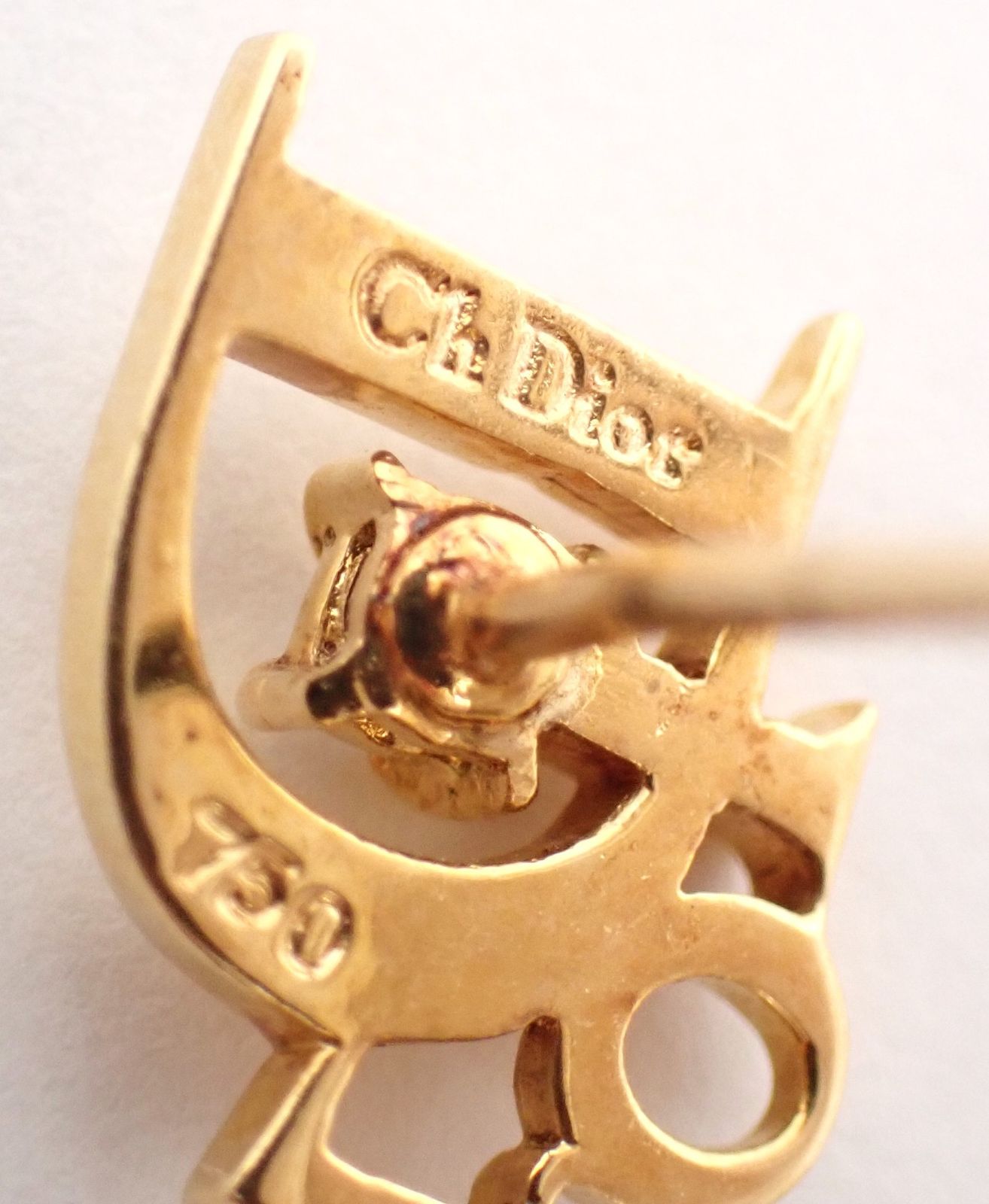 Dior(ディオール) 1Pダイヤピンブローチ K18YG 1.2g イエローゴールド  