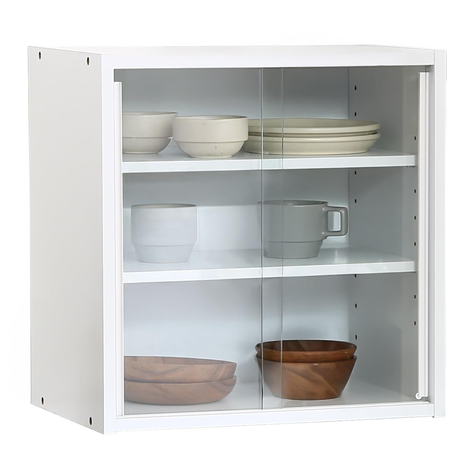 数量限定】不二貿易 食器棚 キッチン収納 幅43×奥行29×高さ44cm