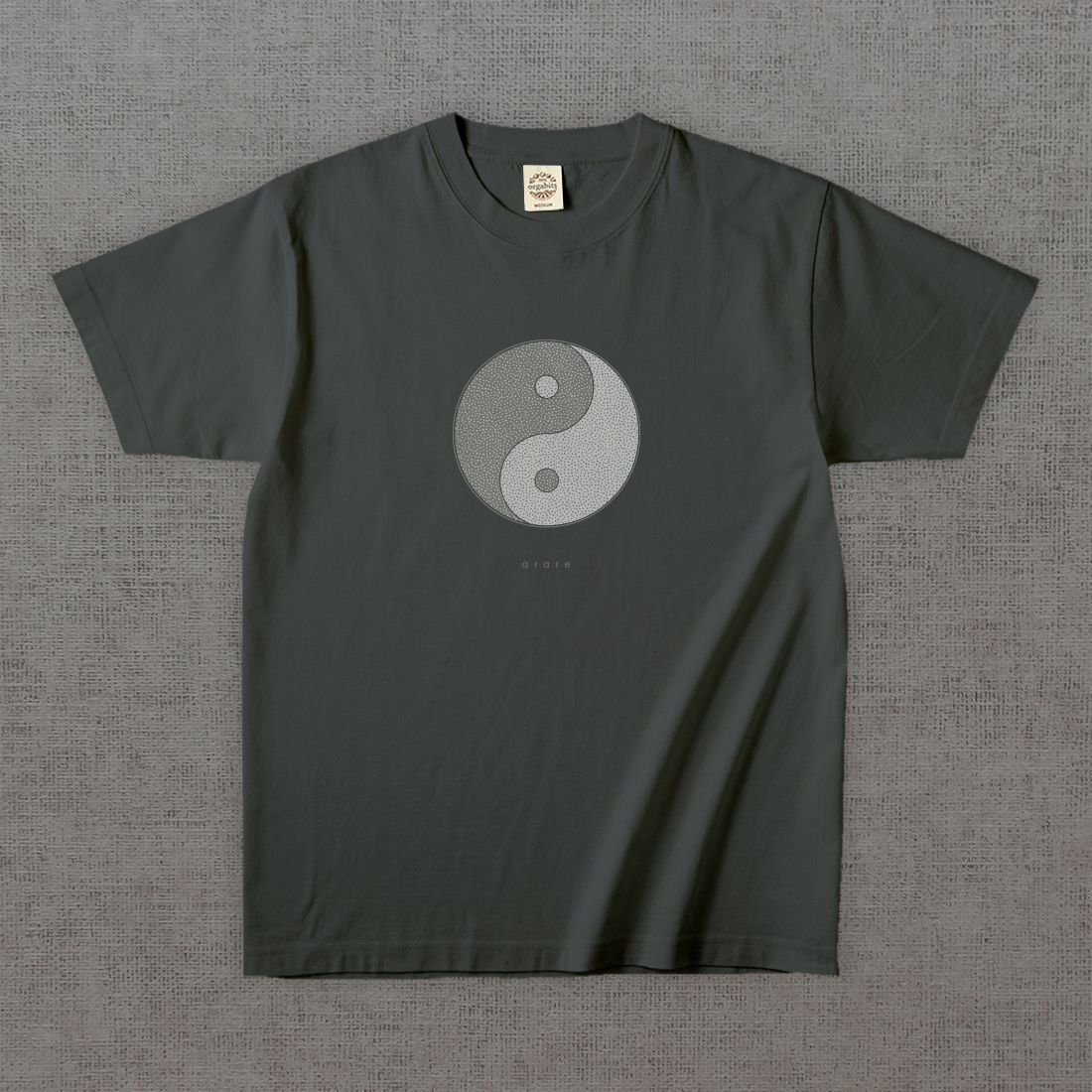 和柄Tシャツ　小紋 霰 -墨・円-
