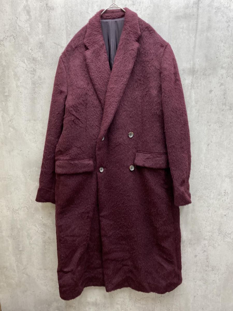 佐藤健 ABYTS SHAGGY DOUBLE COAT ABYTS 佐藤健 チェック シャギー コート