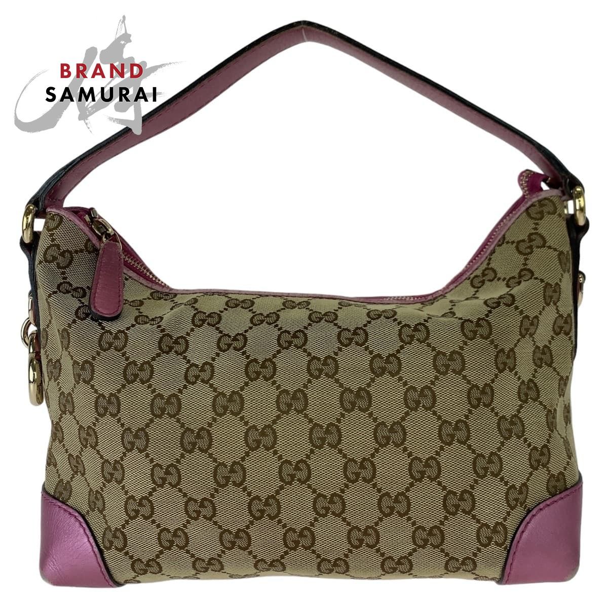 GUCCI グッチ ハートチャーム GG柄 ベージュ ゴールド金具 GG 