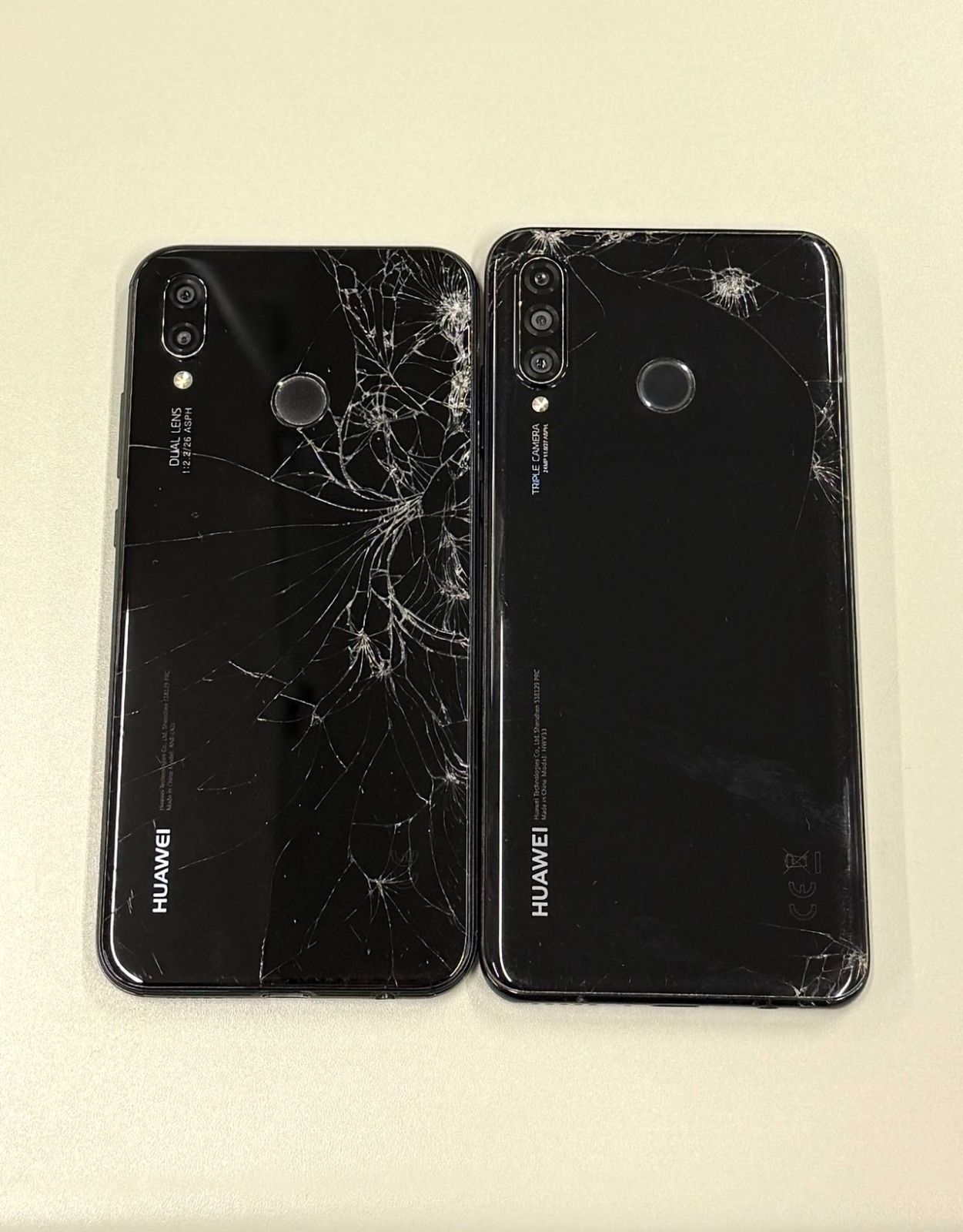 訳アリ品」HUAWEI P20/P30 lite スマホ2台 セット ブラック画面