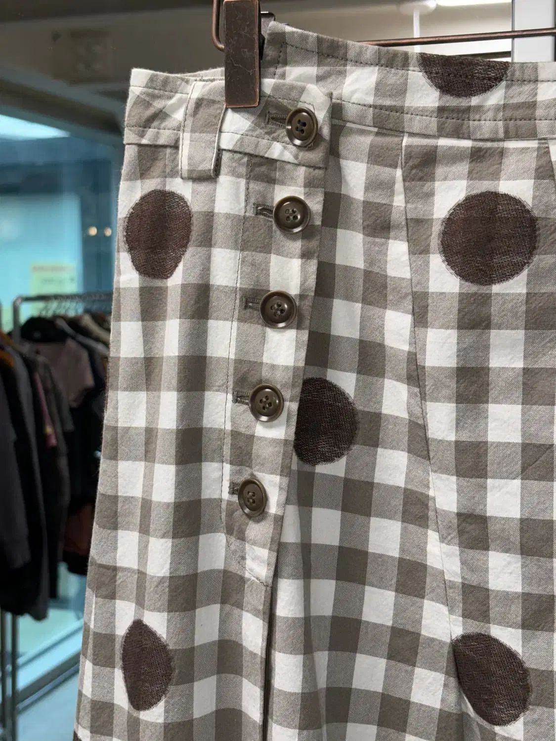 I mu ドット チェック スカート GULLKHAN_COM