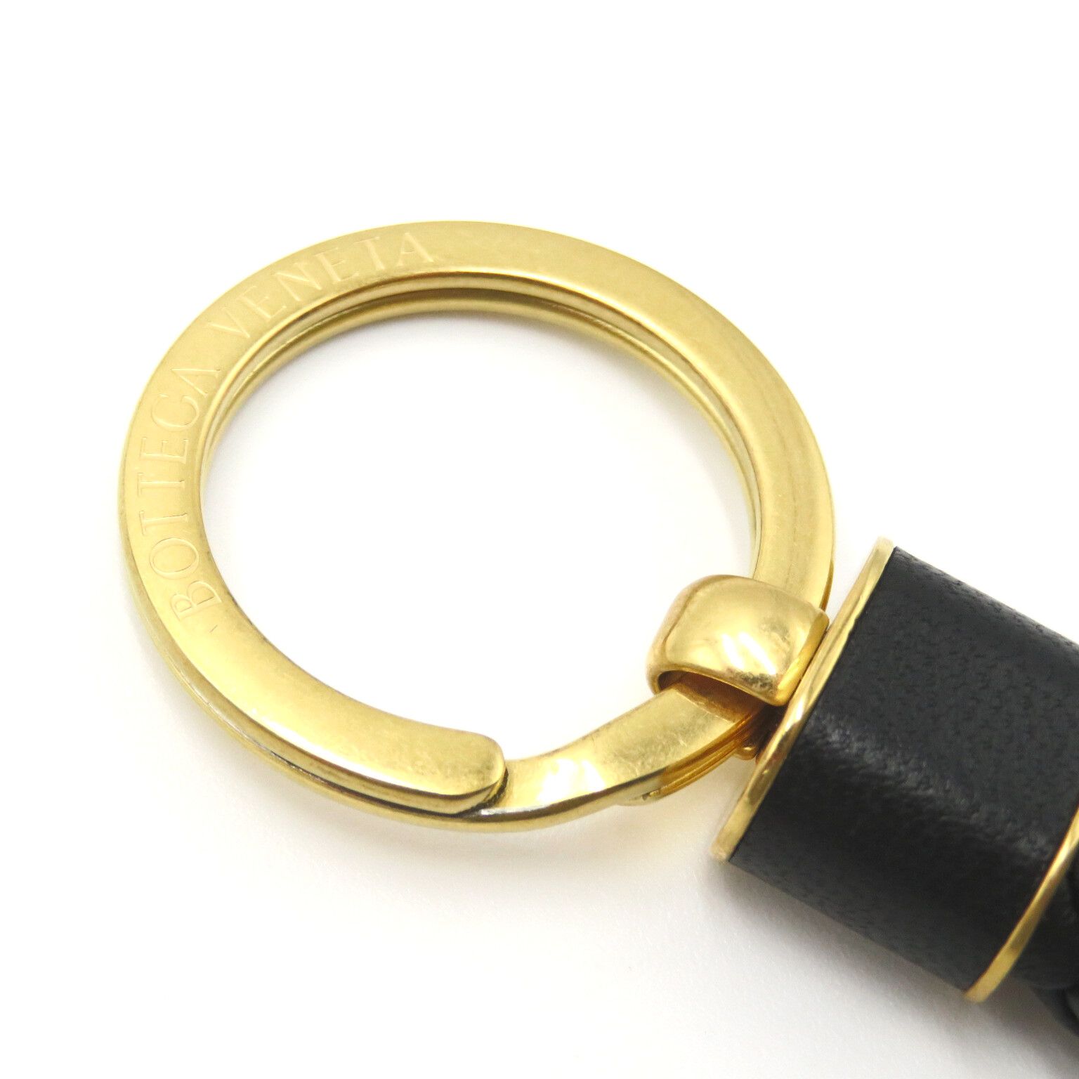 ボッテガヴェネタ イントレチャート レザー ブラウン キーリング