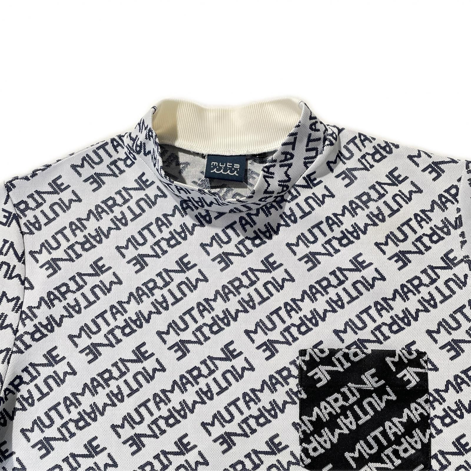 モックネック ロゴ総柄