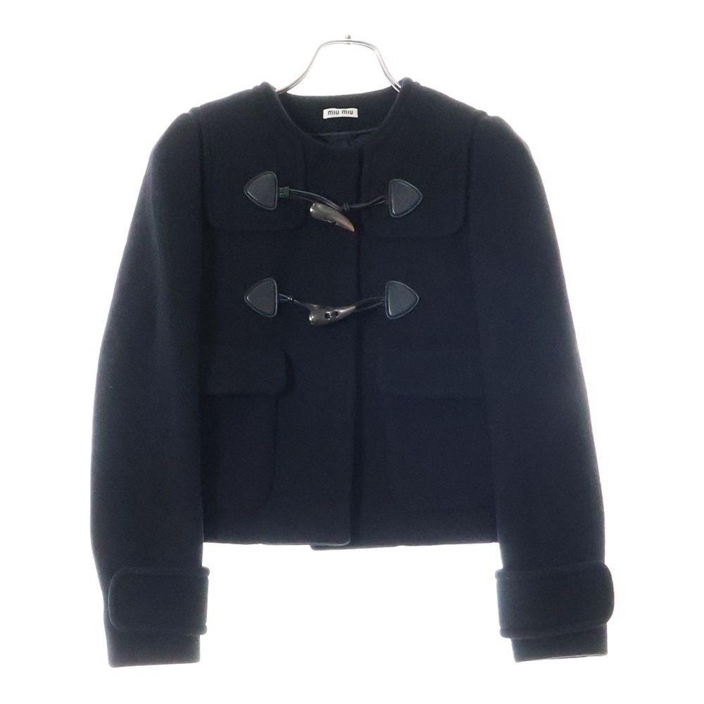 【miu miu】ブラック ノーカラージャケット miu miu】ブラック ノーカラージャケット 【公式通販】
