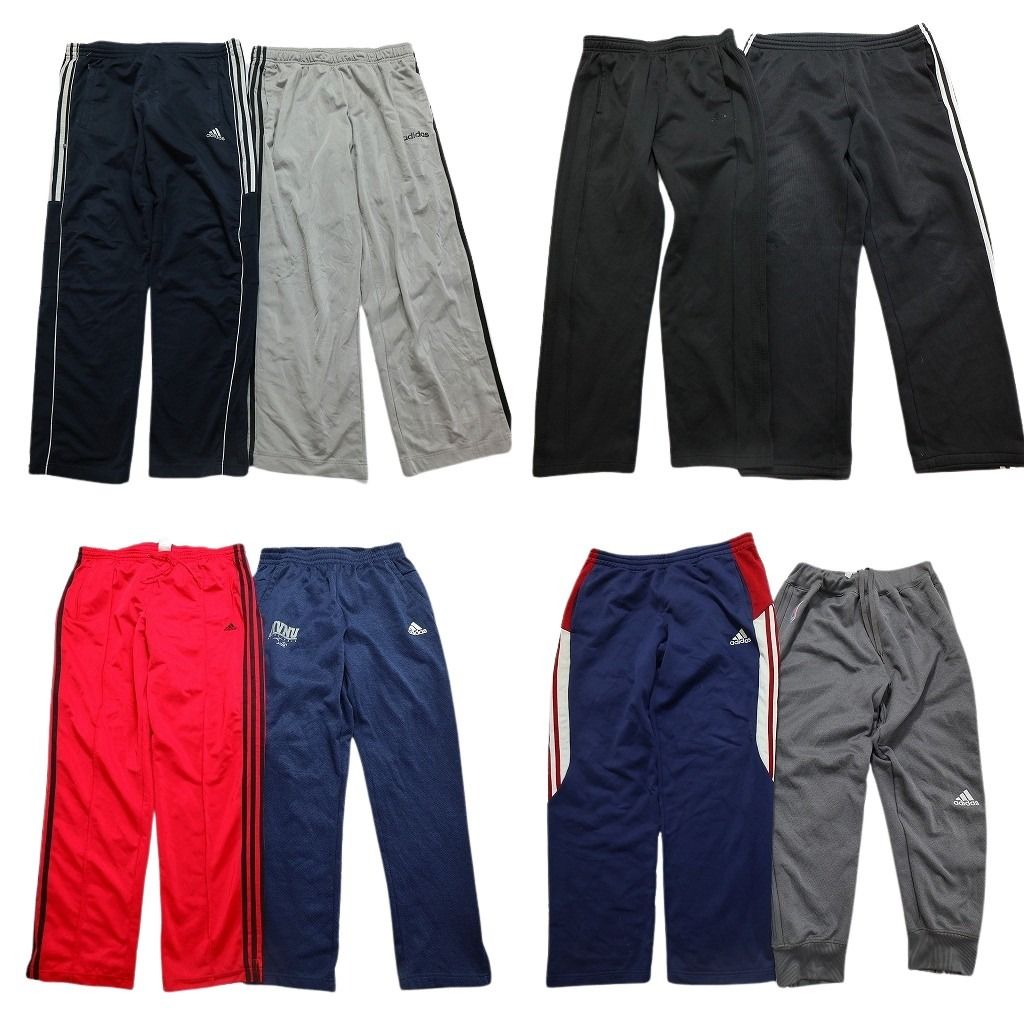 古着卸 まとめ売り アディダス adidas ジャージ パンツ 8枚セット メンズ L ジョガーパンツ マルチカラー 古着 NC0885