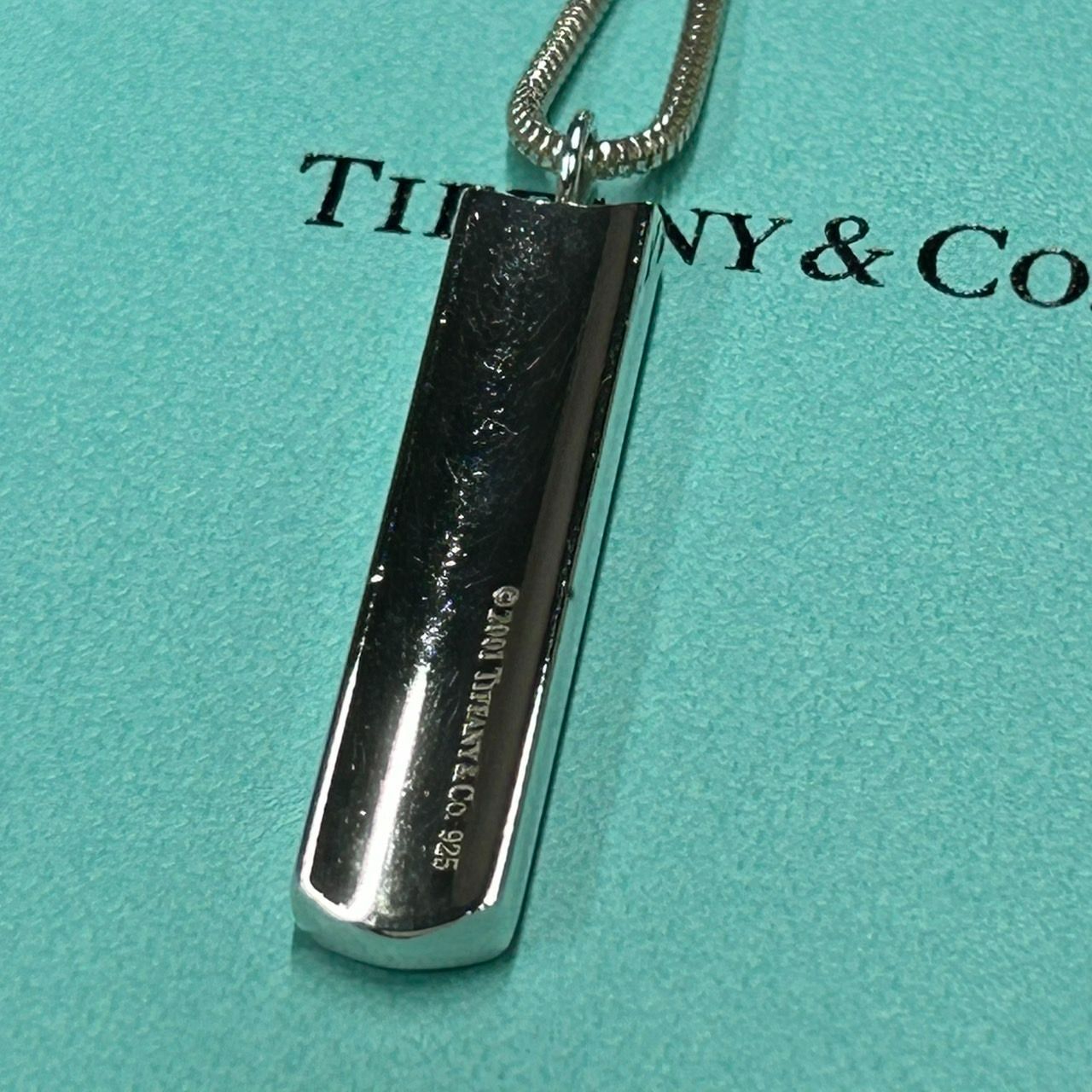 2736-1 人気✨Tiffany ネックレス　ナローバー　SV925 TIFFANY&Co. Tiffany＆Co. ネックレス ナローバー SV925