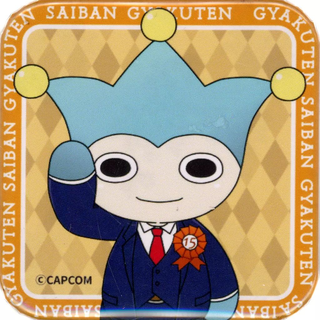 中古】バッジ・ビンズ タイホくん 「逆転裁判画廊 トレーディング缶 