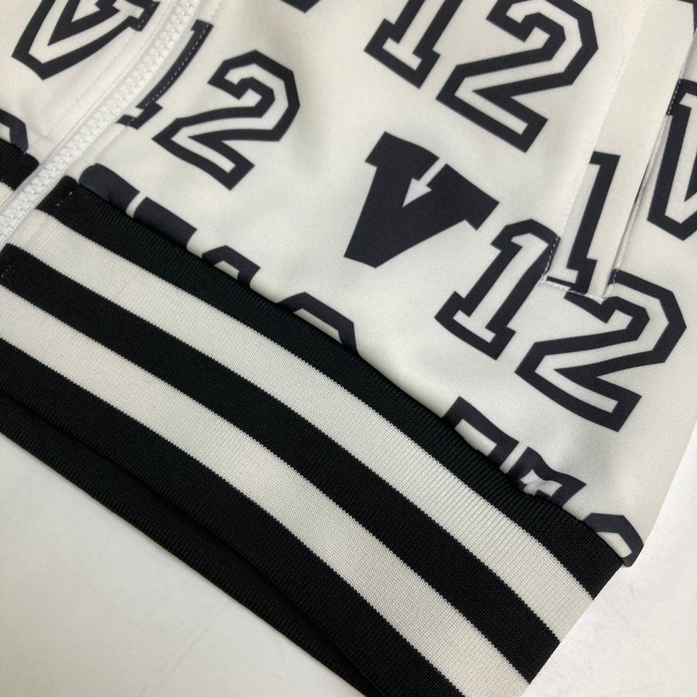 サイズ：1 V12 ヴィトゥエルヴ ジップパーカー 総柄 ホワイト系