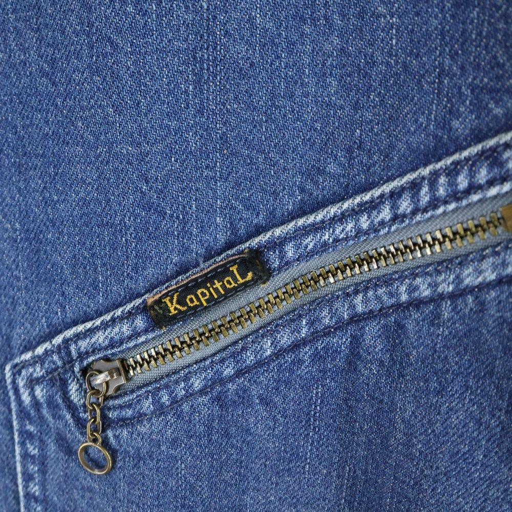 KAPITAL キャピタル 22SS 11.5Oz Denim BONE Lining Reversible ZIP UP Work JKT リバーシブル デニムジャケット ボーン インディゴ K2210LJ053 KANDAIZUMI_COM