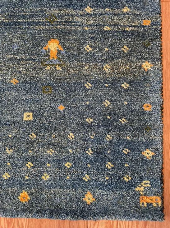 ギャッベ ペルシャ本物手織り絨毯 イラン 産直輸入サイズ98×150